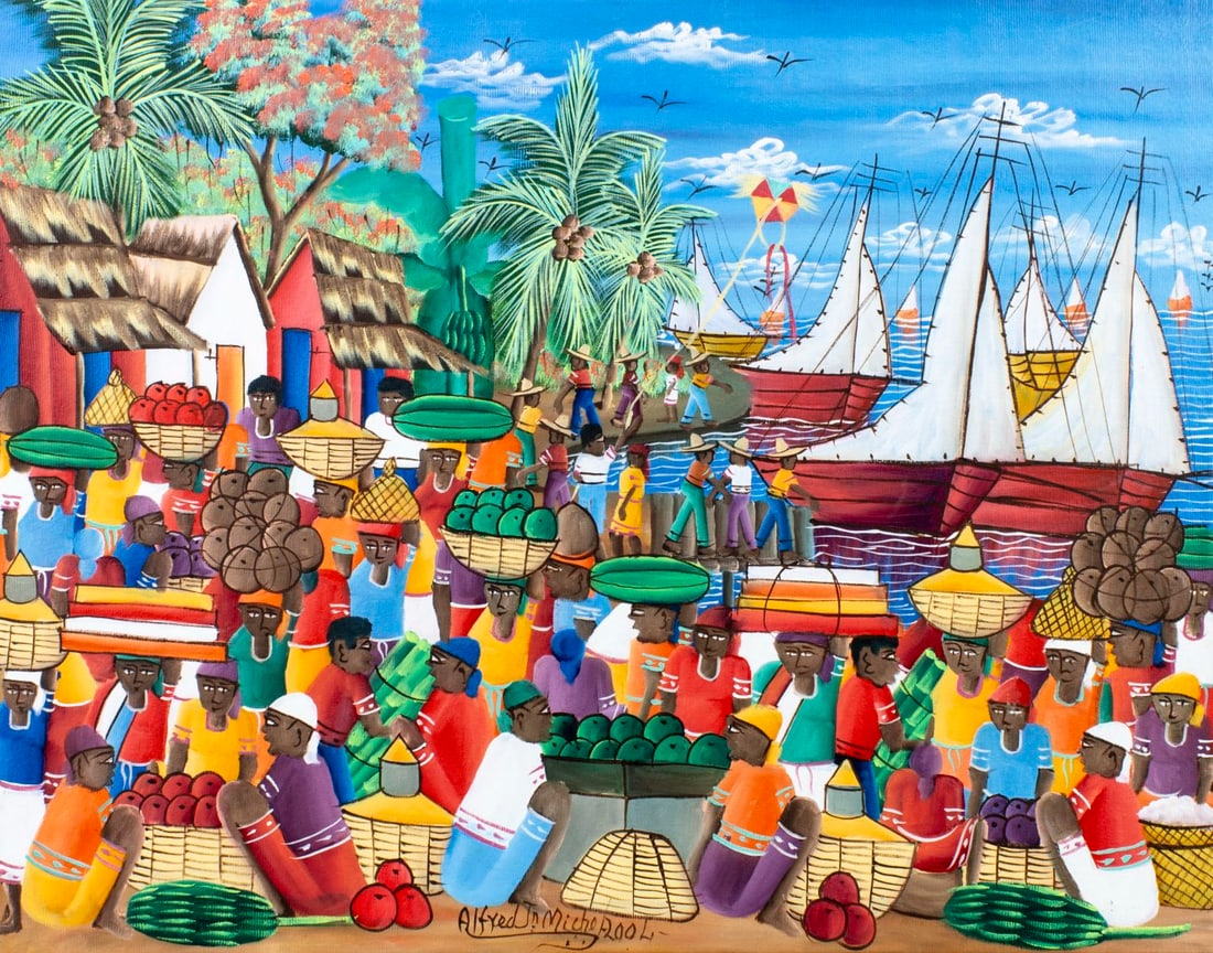 Alfred Jean Michel (Haiti,20/21C) oil painting (1 of 12)