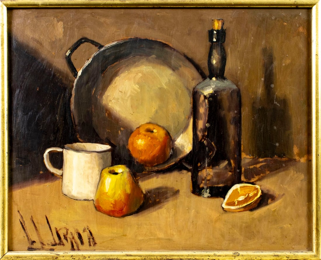 Vintage mid 20C European oil painting signed - 3