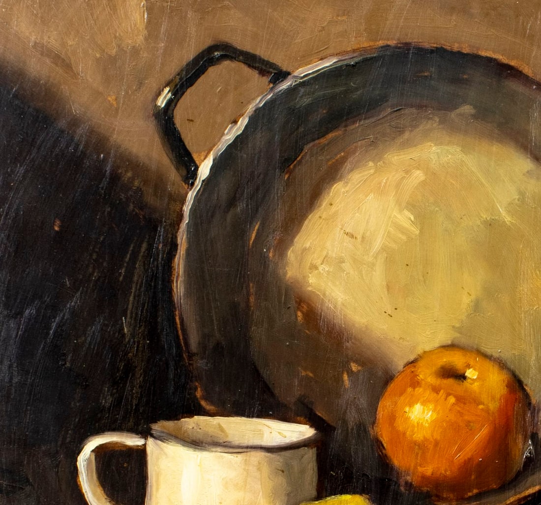 Vintage mid 20C European oil painting signed - 6