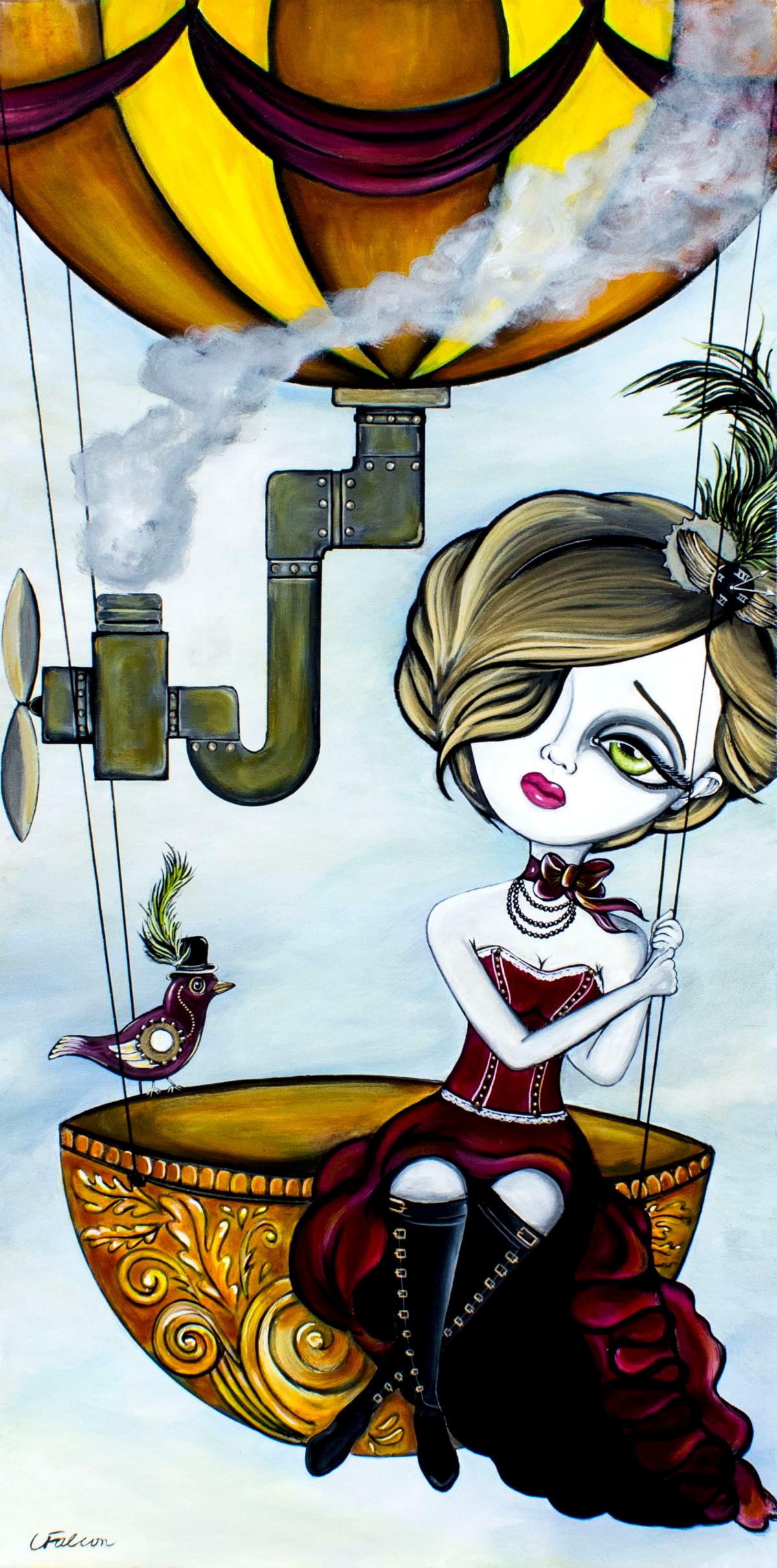 Lizzy Falcon (US,20/21C) oil painting (1 of 12)