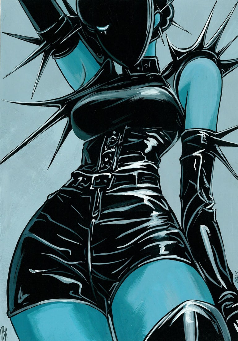 Kateryna Vitrenko (Ukraine,b 2003) acrylic painting: ARTIST: Kateryna Vitrenko (Ukrainian, born 2003) TITLE: Anime Girl MEDIUM: acrylic on heavy paper CONDITION: Very good. ART SIZE: 12 x 8 inches / 30 x 20