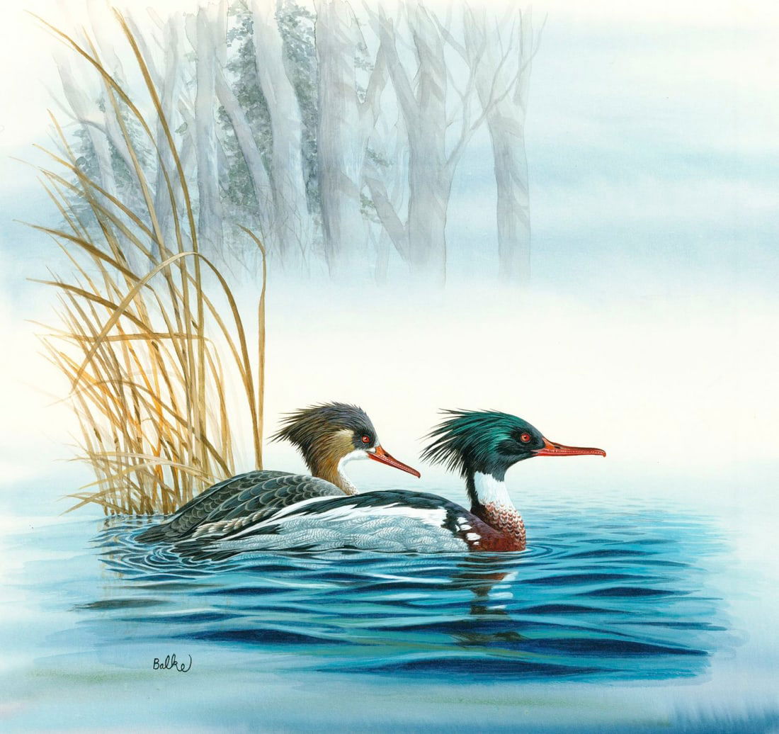 Don Balke (NC,1933-?) gouache painting (1 of 12)