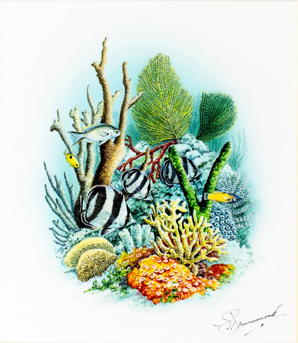 Gordon Drummond (UK,1921-?) gouache painting (1 of 14)