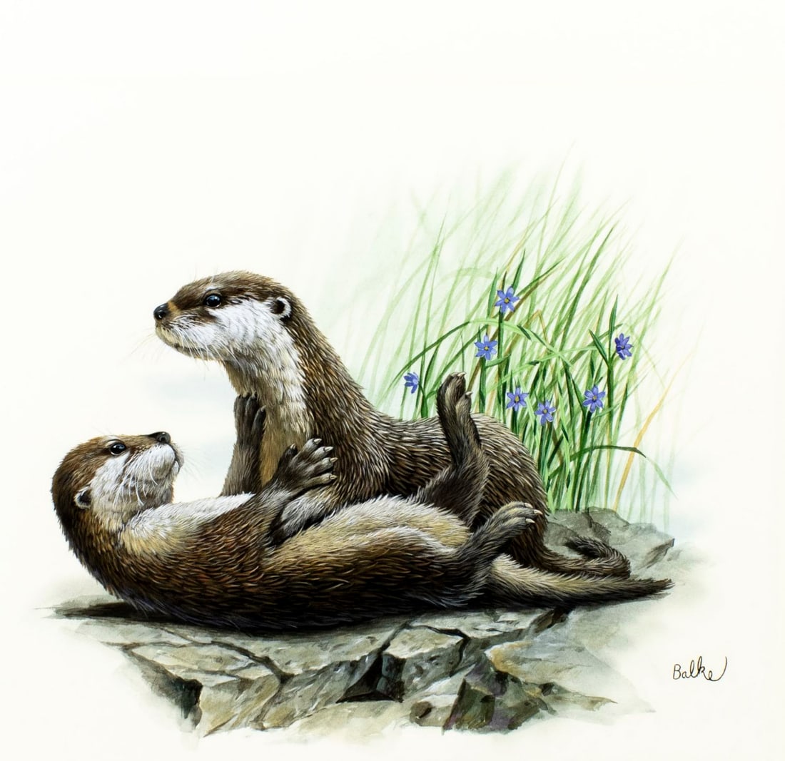 Don Balke (NC,1933-?) gouache painting (1 of 12)