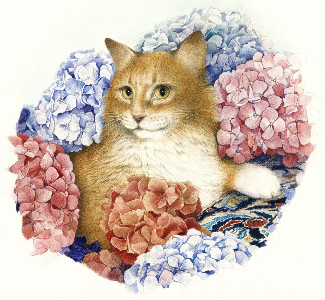 Jan Hutson (UK,20C) mixed media painting (1 of 11)