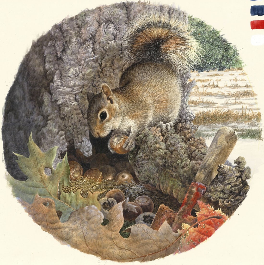 Geoff Mowery (Ohio,1945-?) gouache painting (1 of 12)