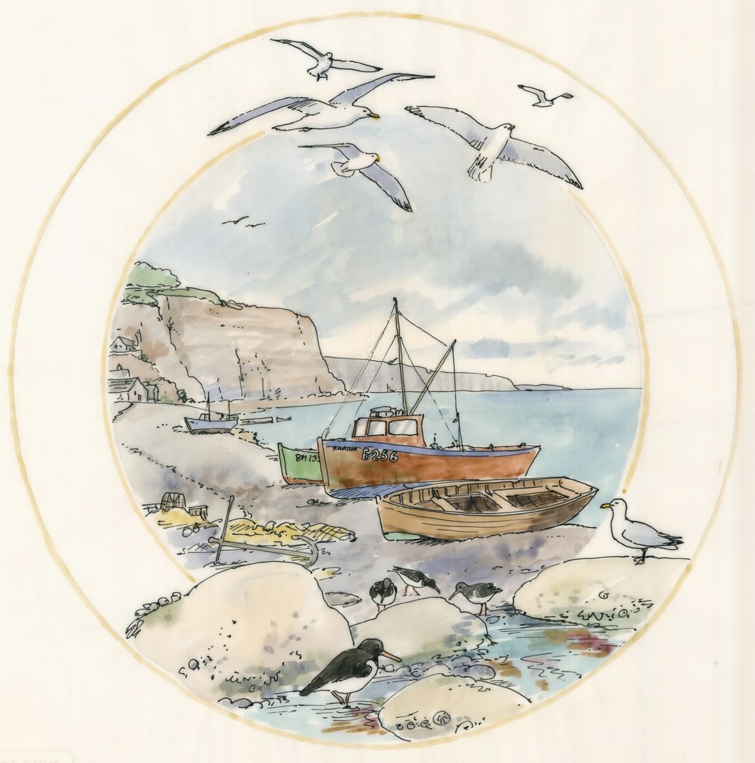 Peter Barrett (UK,1935-?) watercolor painting (1 of 11)