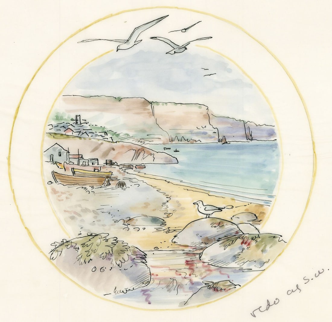 Peter Barrett (UK,1935-?) watercolor painting (1 of 12)