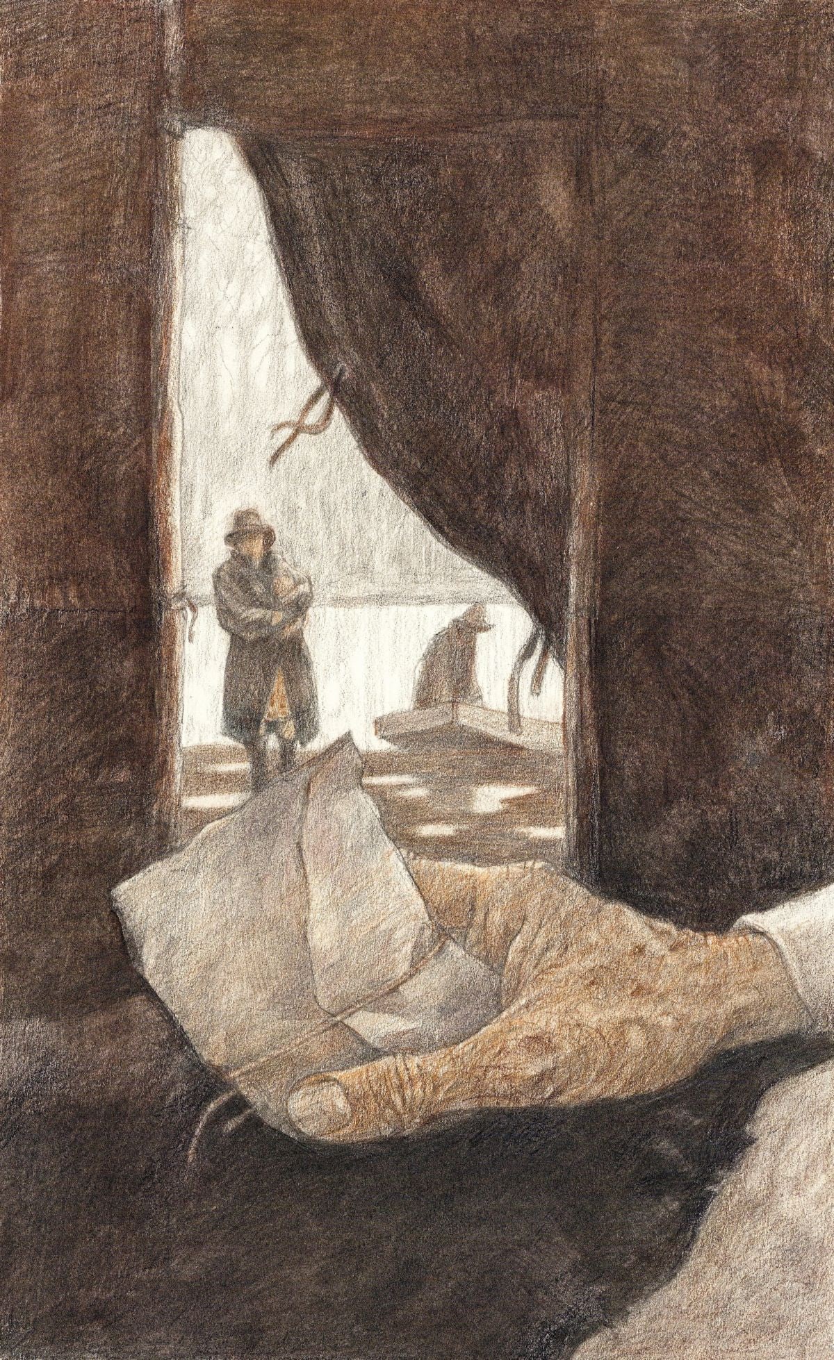 Vintage 20C American colored pencil painting (1 of 11)