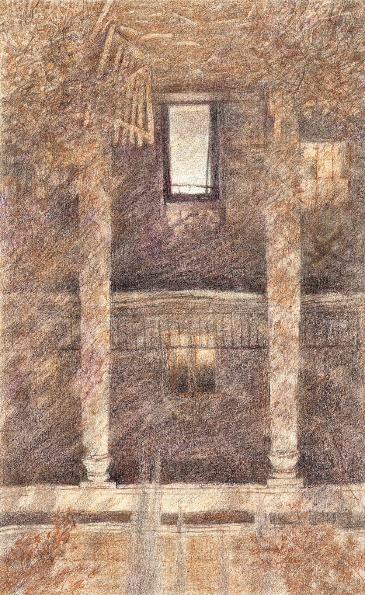 Vintage 20C American colored pencil painting (1 of 11)