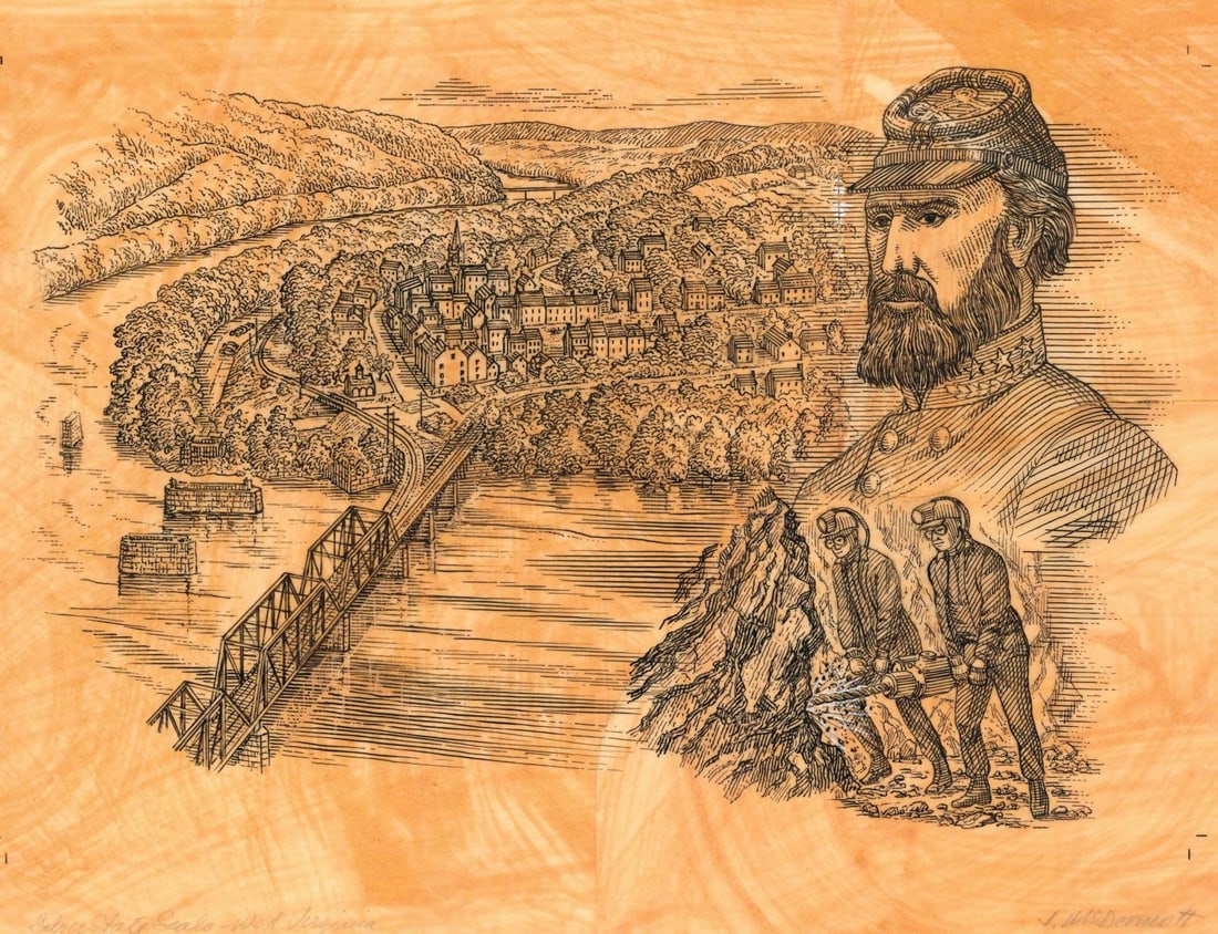 ATTR Jim McDermott (MA,CA,1960-2015) ink painting (1 of 11)