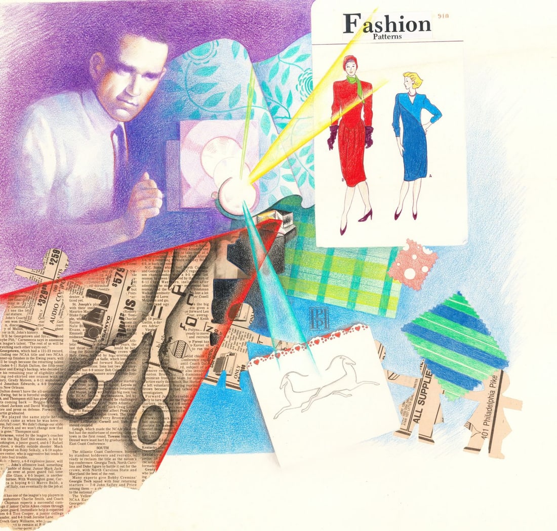 Pamela Higgins Patrick (US,20/21C) colored pencil painting (1 of 12)