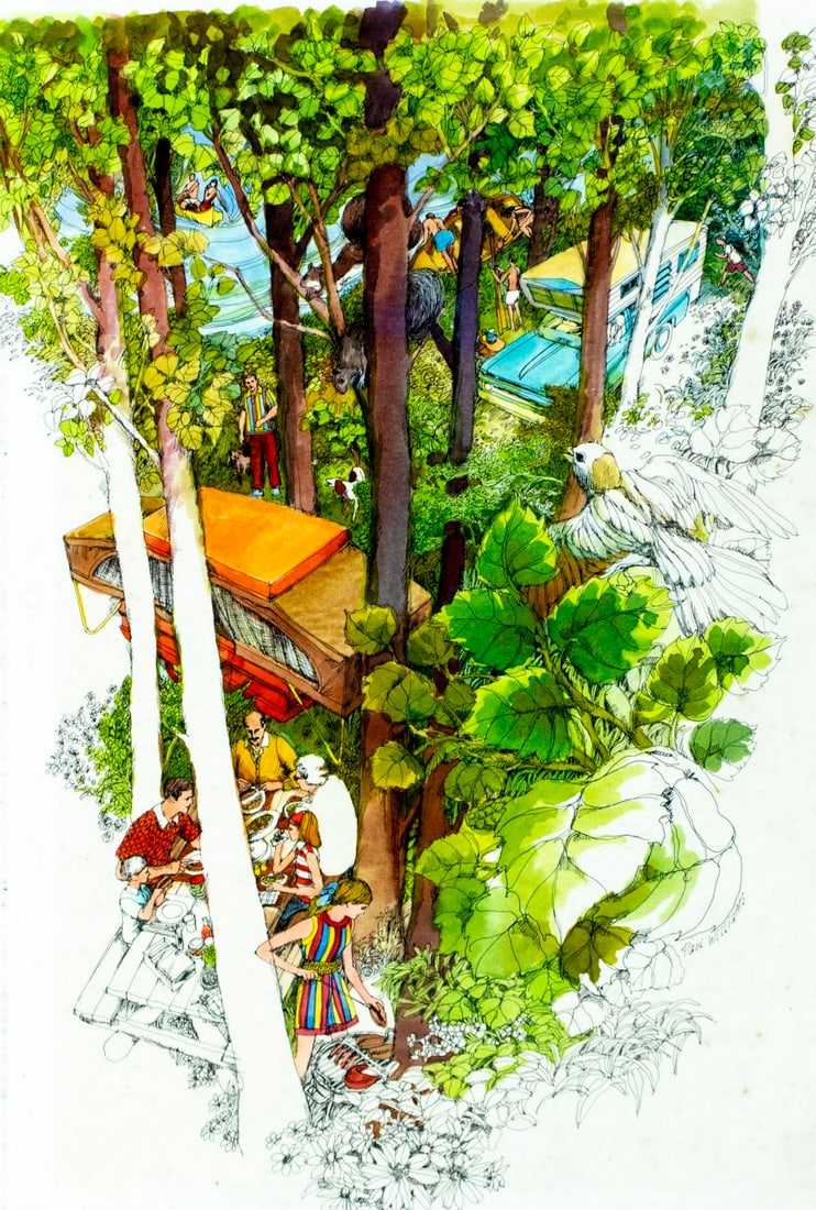 Paul Williams (US,20C) watercolor painting (1 of 13)