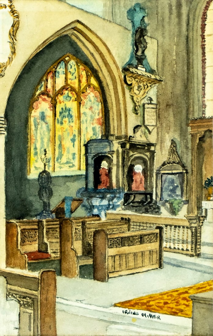 Irving Miller (UK,early 20C) watercolor painting antique (1 of 12)