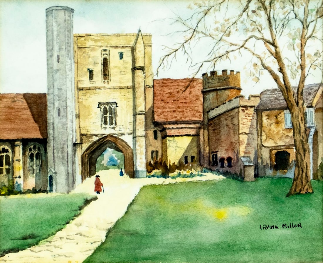 Irving Miller (UK,early 20C) watercolor painting antique (1 of 12)