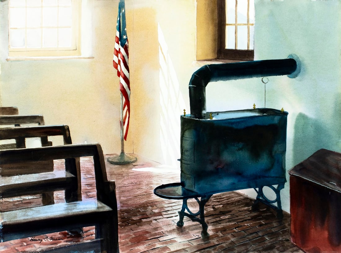 Henry C Meier (DE,1925-2013) watercolor painting (1 of 12)