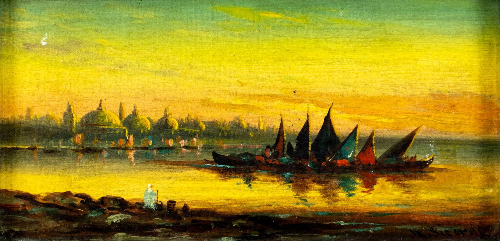 Sicardi (US,Italy,19/20C) oil painting antique (1 of 12)