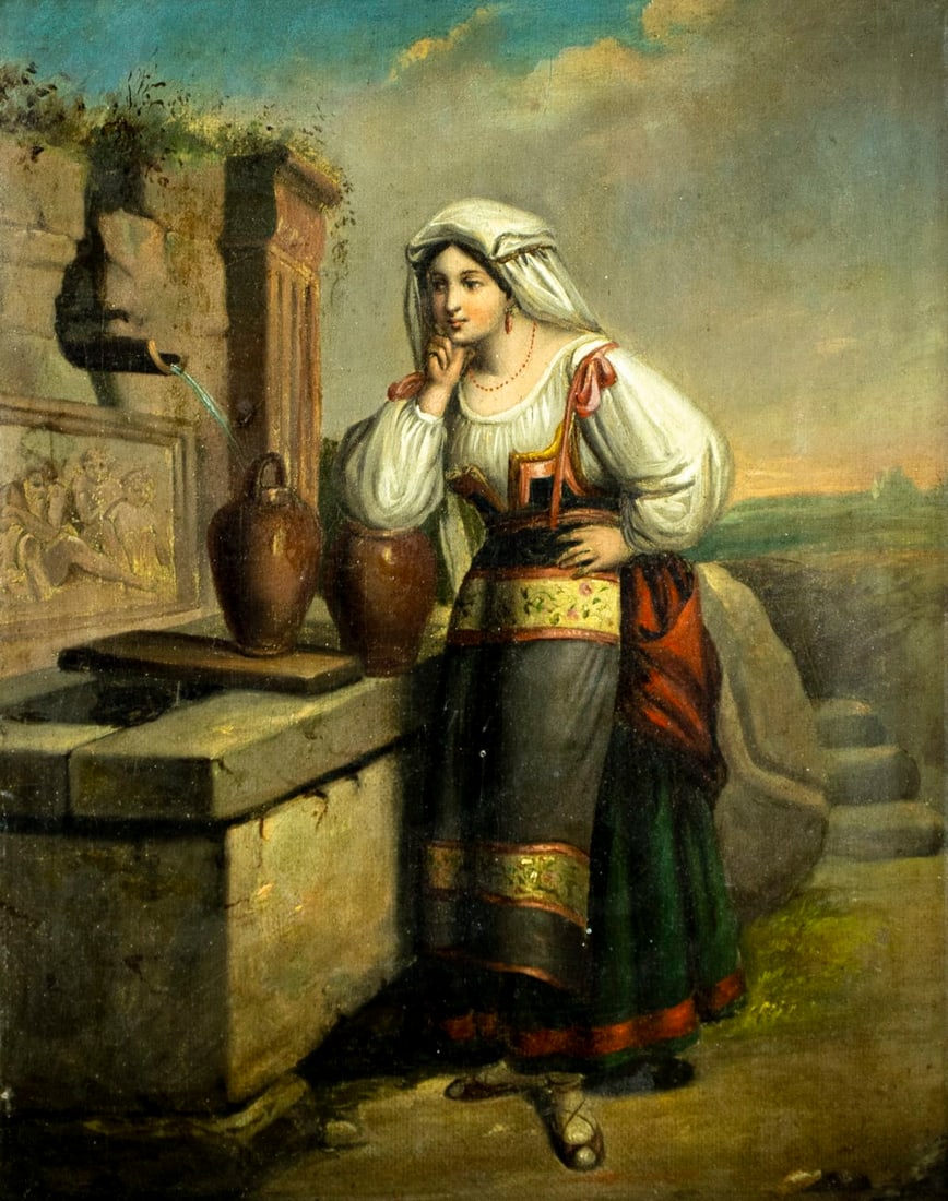 Antique 19C Italian oil painting (1 of 12)