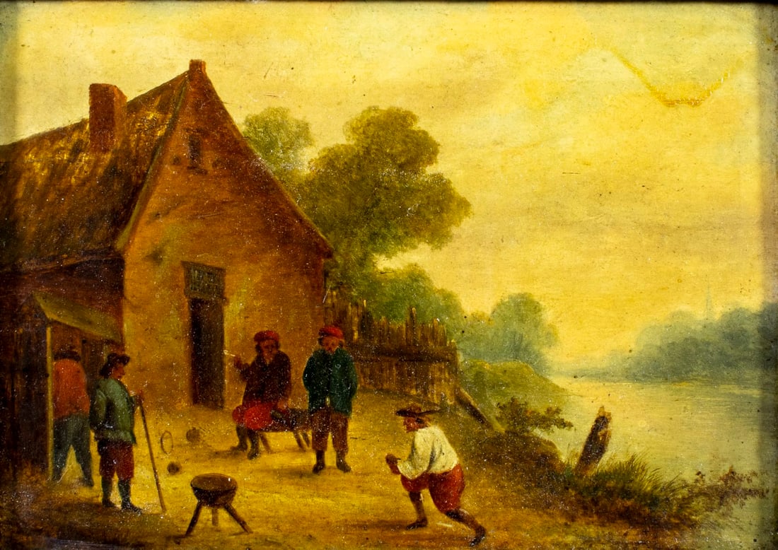 Antique 19C European oil painting (1 of 12)