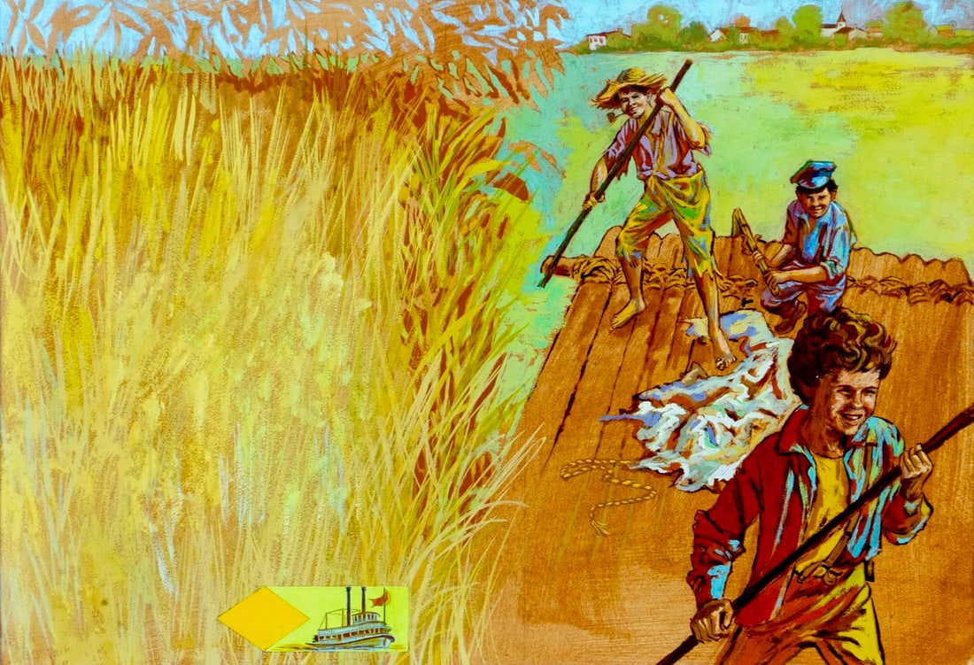 Vintage 20C American gouache painting (1 of 12)