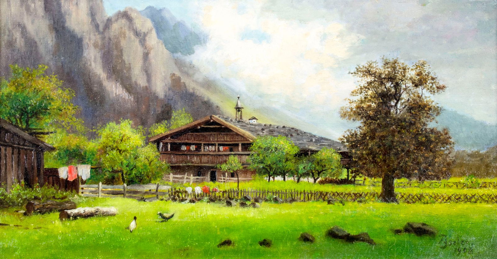 A Iseler (Europe,19/20C) oil painting antique (1 of 12)