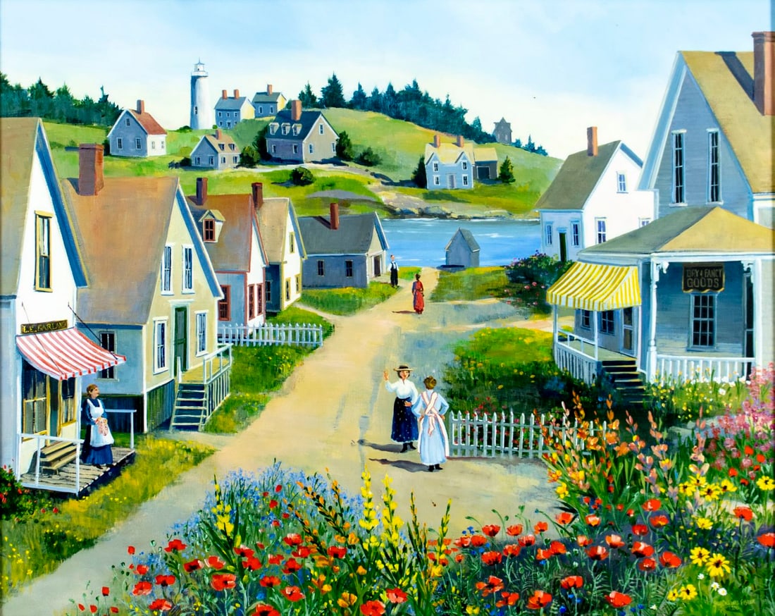 Sally Caldwell Fisher (ME,MI,b 1951) oil painting (1 of 17)