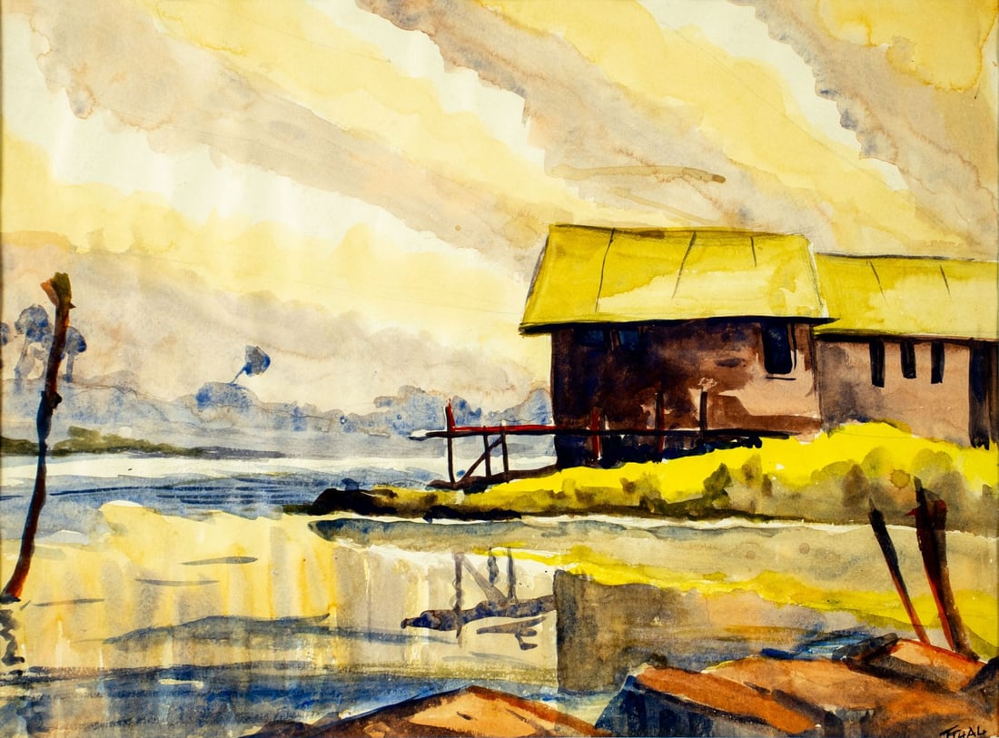 Thelma Thal (NY,1903-2001) watercolor painting (1 of 12)