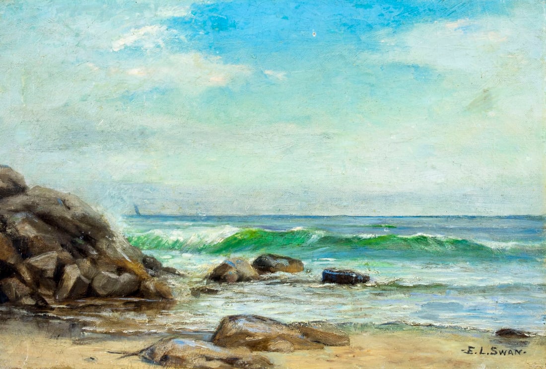 Emma Levinia Swan (RI,German,1853-1927) oil painting antique (1 of 10)