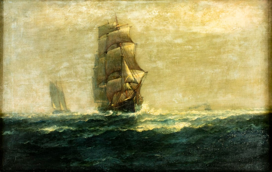 James McAuliffe (MA,1848-1921) oil painting antique (1 of 13)