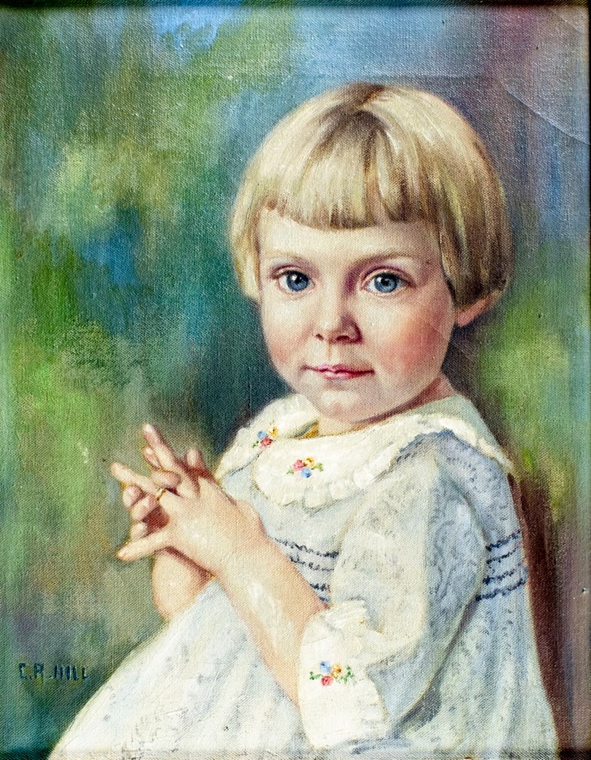 C R Hill (US,early 20C) oil painting antique (1 of 12)