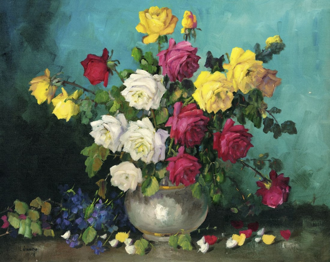 V Lazaro (Spain,1929-?) oil painting (1 of 13)