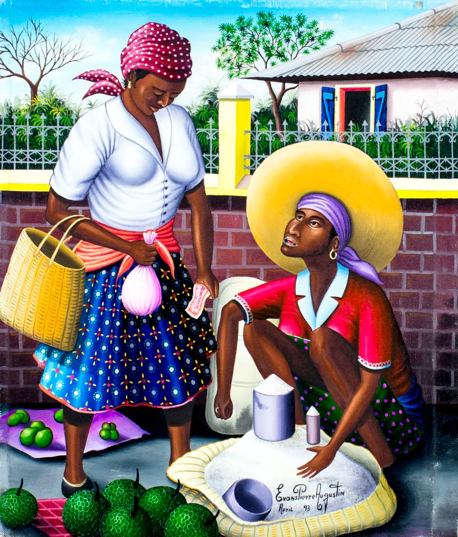 Evans Pierre Augustin (Haiti,b 1953) oil painting (1 of 11)