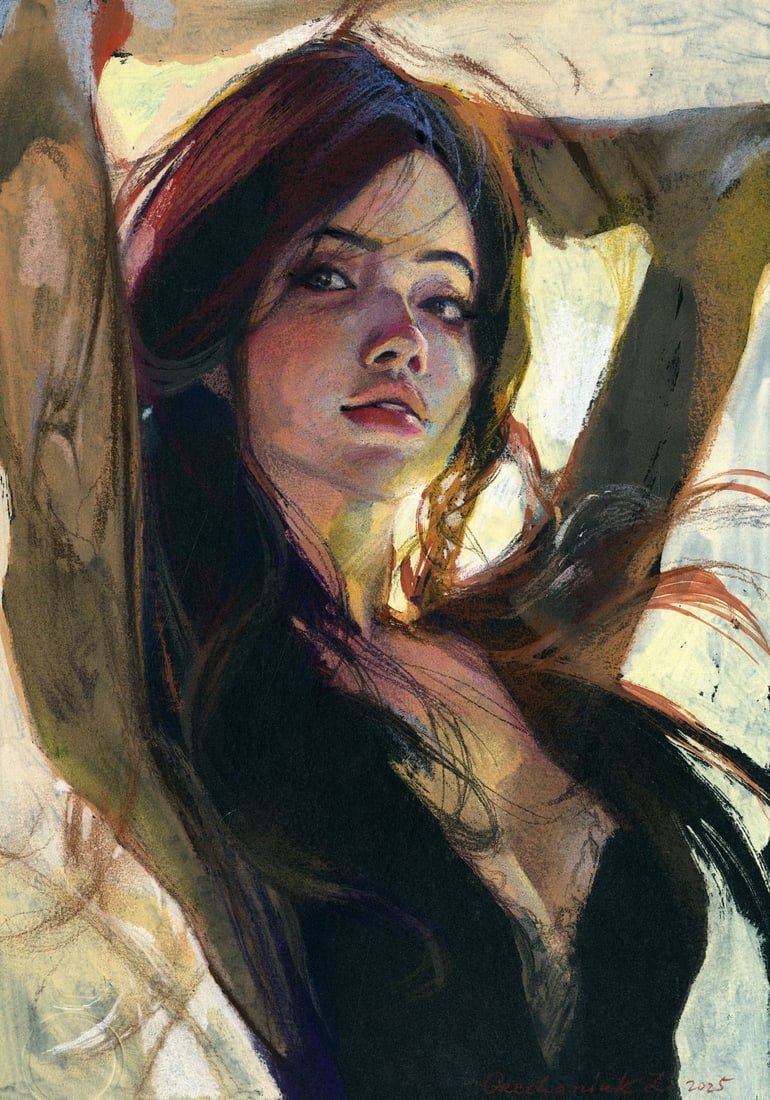 Zoya Grechanyuk (Ukraine,b 1977) mixed media painting (1 of 12)