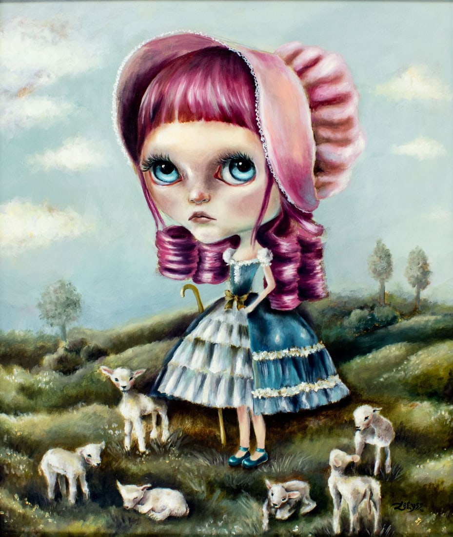 Zelyss Lygnou Kolassi (Greek,20/21C) acrylic painting (1 of 14)