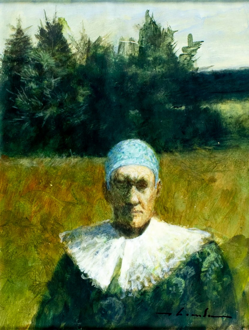 Vintage 20C American oil painting signed (1 of 13)