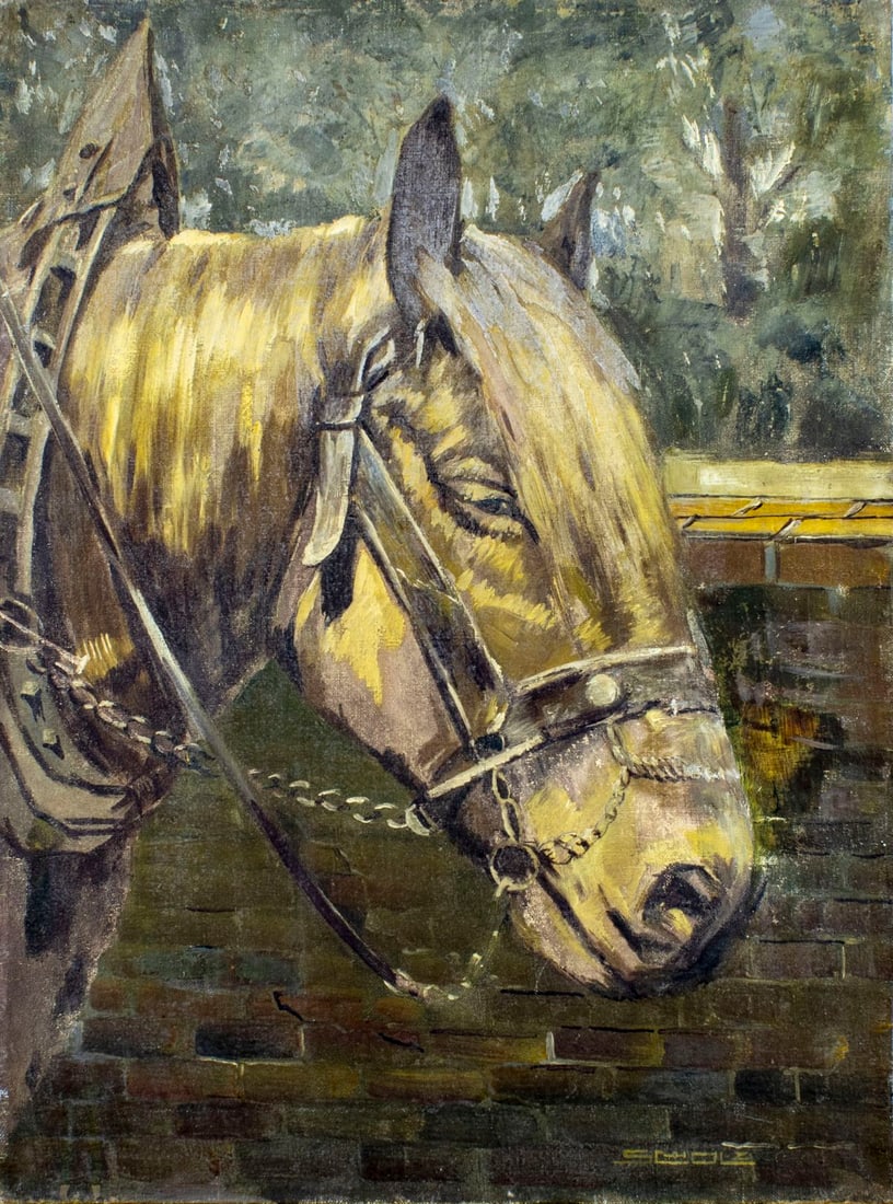 Scholz (Europe,early 20C) oil painting antique (1 of 12)