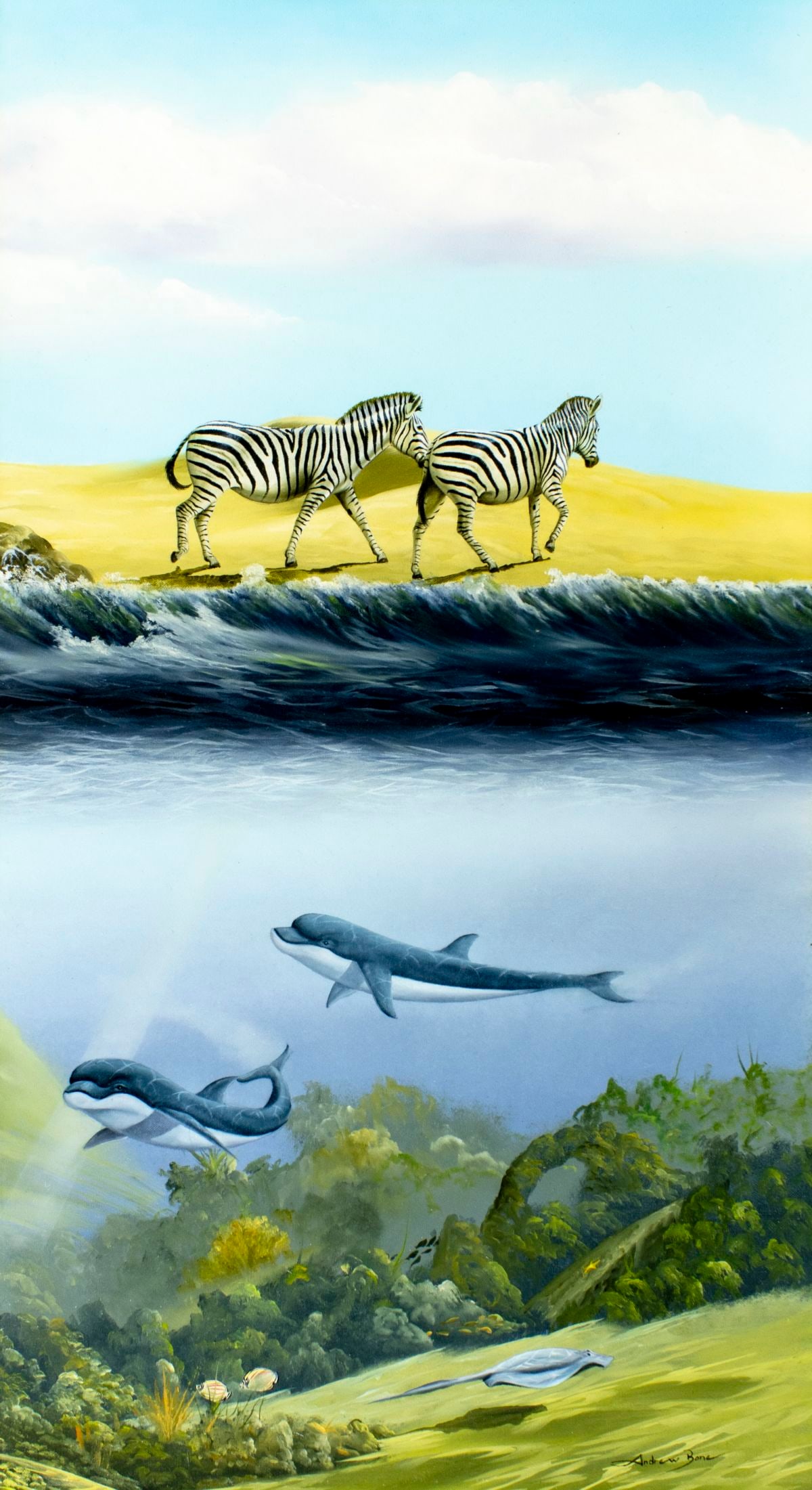 Andrew Bone (UK,b 1957) oil painting (1 of 12)