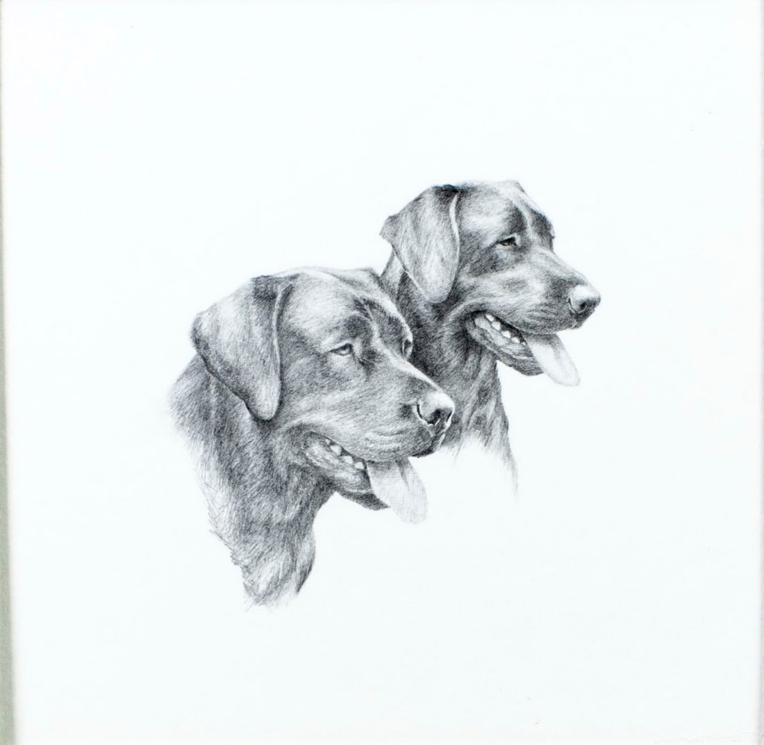 ATTR Peter Barrett (UK,1935-?) graphite painting (1 of 11)