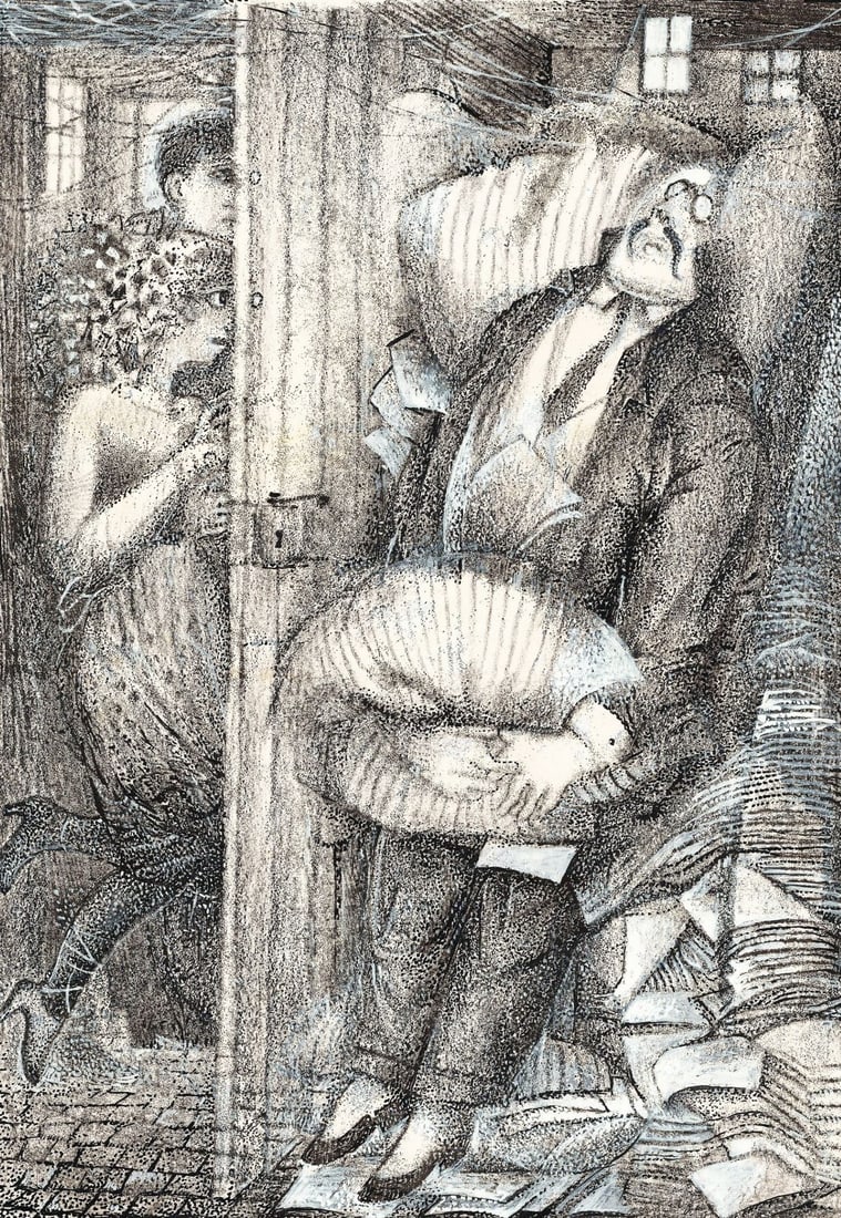 Jarmila Maranova (Czech,NY,1922-2009) mixed media painting (1 of 13)