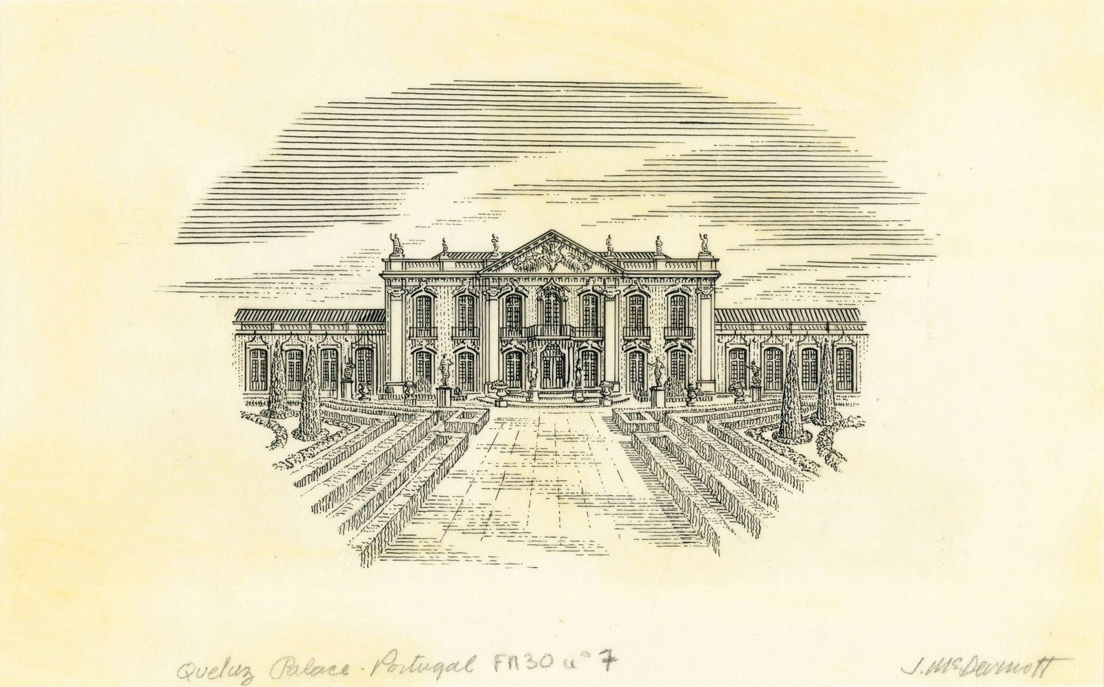 ATTR Jim McDermott (MA,CA,NH,1960-2015) ink painting (1 of 12)