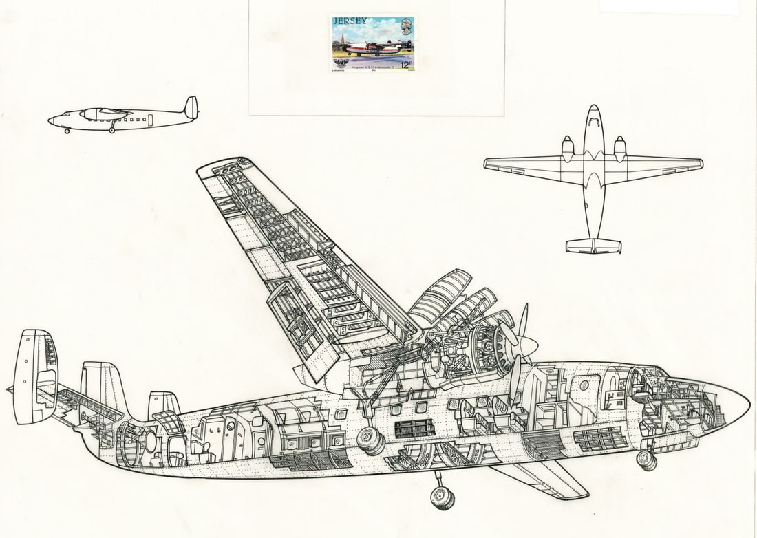 John Batchelor (UK,1936-2019) ink painting (1 of 12)