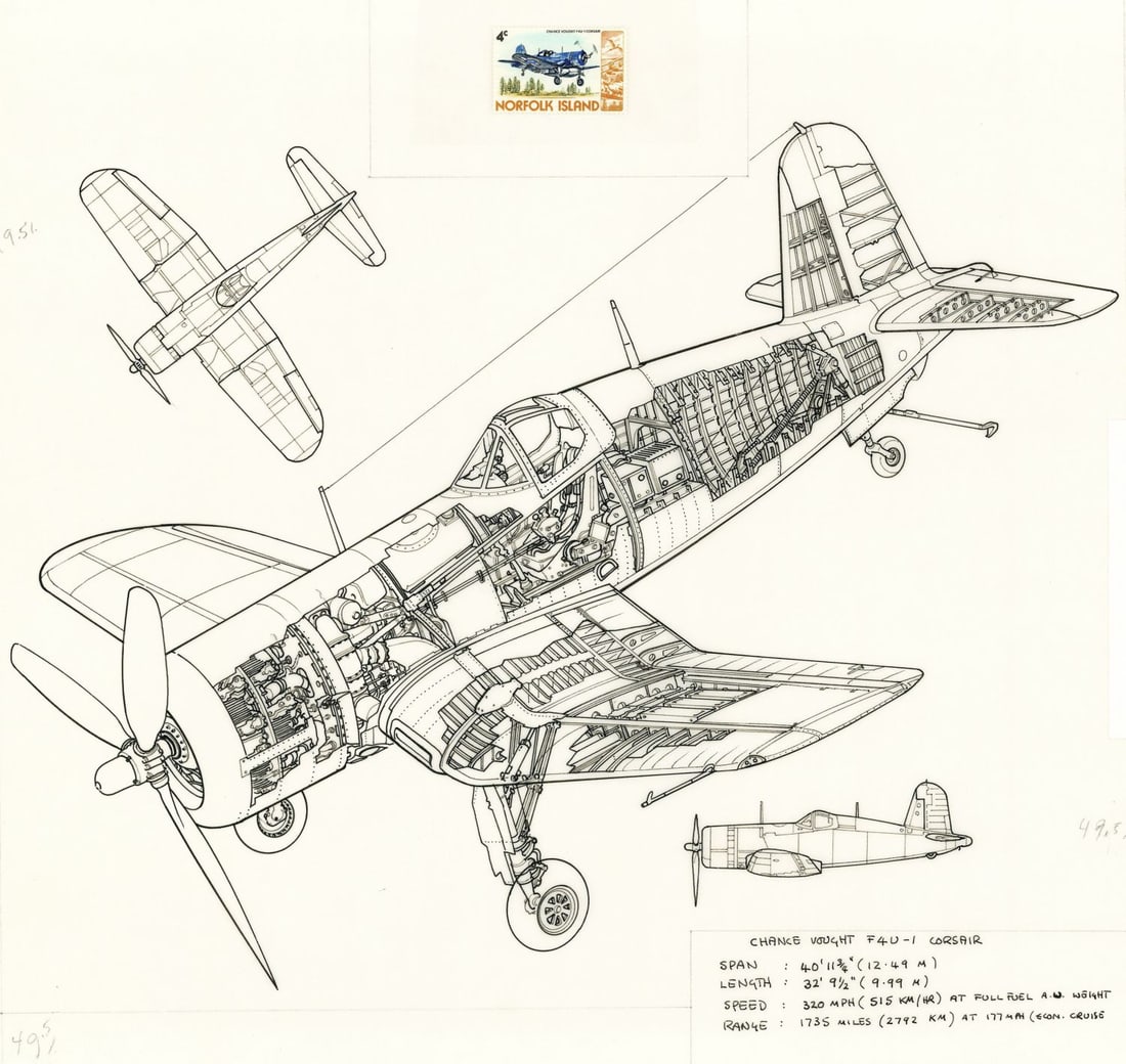 John Batchelor (UK,1936-2019) ink painting (1 of 12)