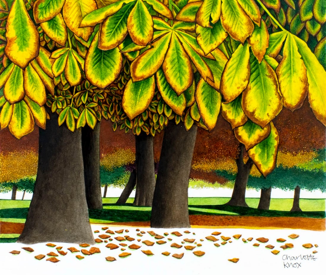 Charlotte Knox (UK,b 1951) watercolor painting (1 of 13)