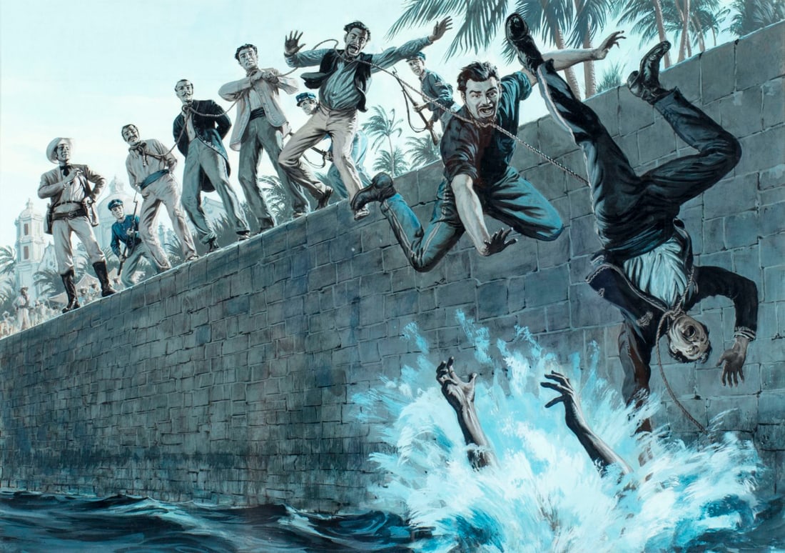 Norman Saunders (NY,MN,NE,1907-1989) gouache painting (1 of 9)