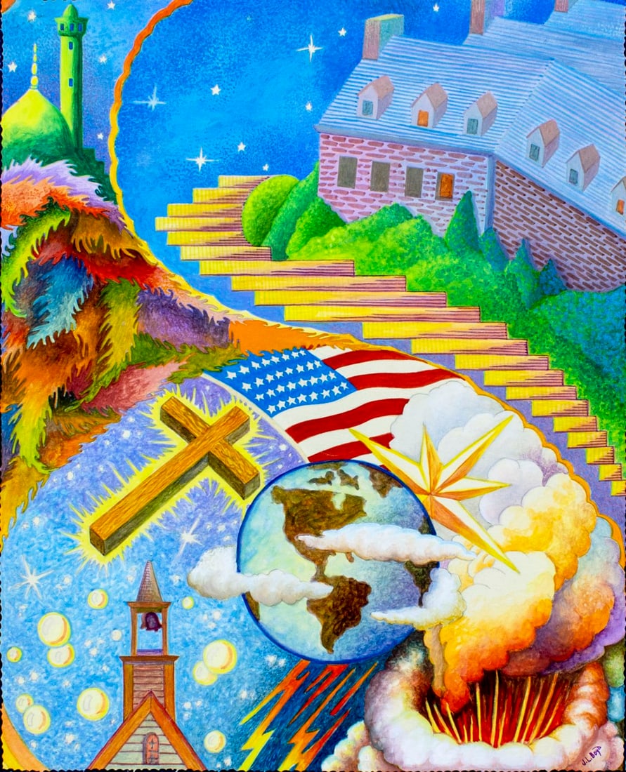 Joseph L Boyd (LA,20C) watercolor painting (1 of 13)