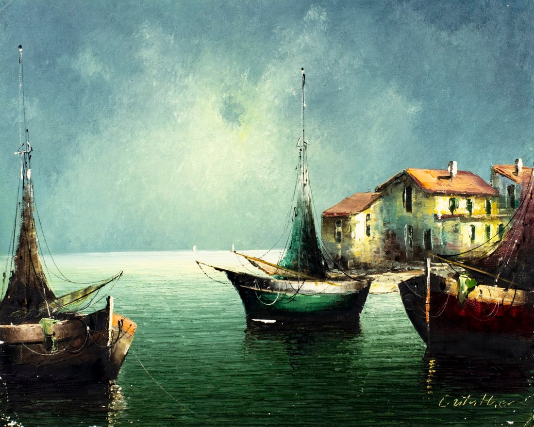 L Guinther (Europe,20C) oil painting (1 of 13)