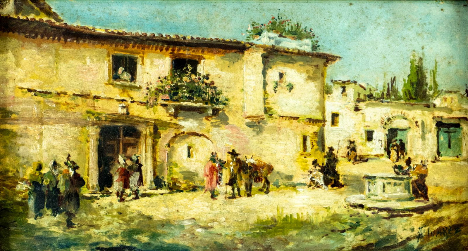 Alvarez (Europe,early 20C) oil painting antique (1 of 16)