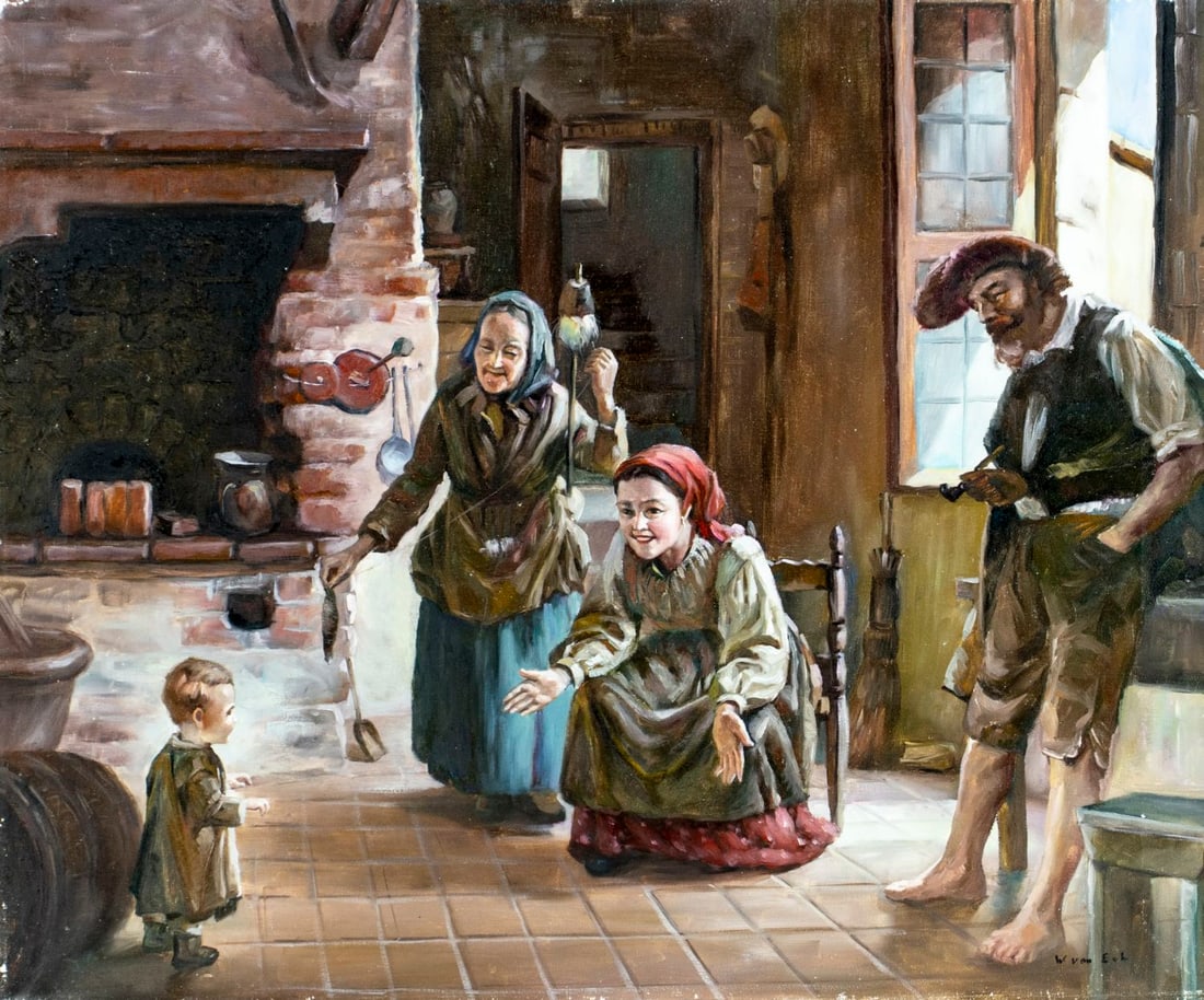 W van Eoh (Europe,20C) oil painting (1 of 12)