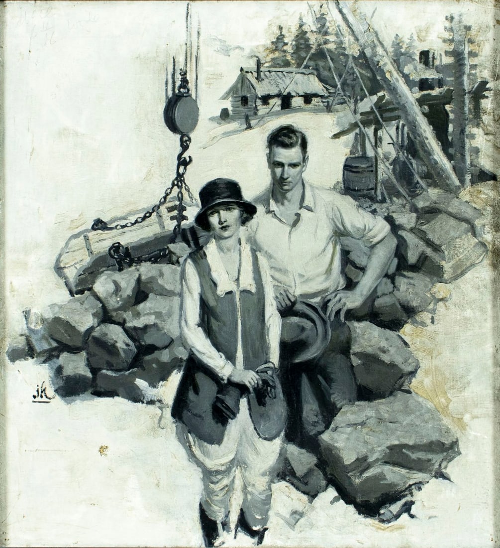 J Harlem (US,mid 20C) oil painting (1 of 14)