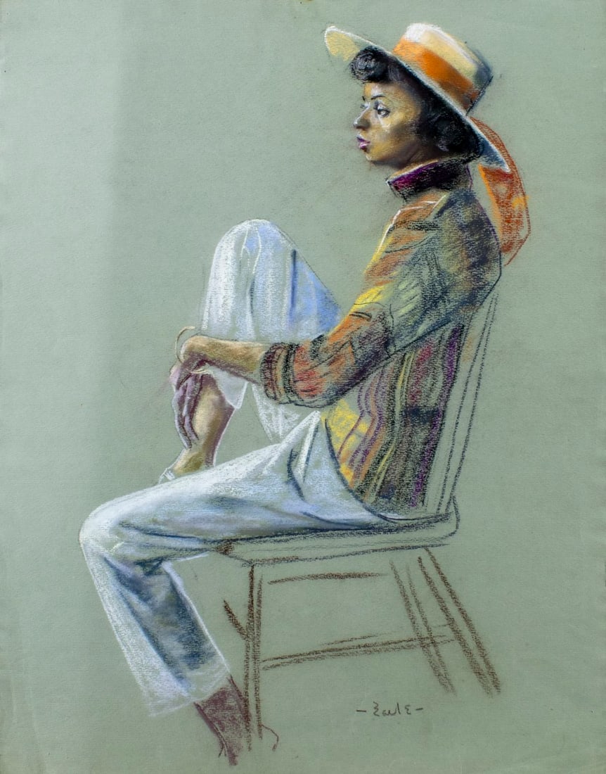 Maurice James Earle (NJ,1905-?) pastel painting (1 of 11)